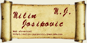 Milin Josipović vizit kartica